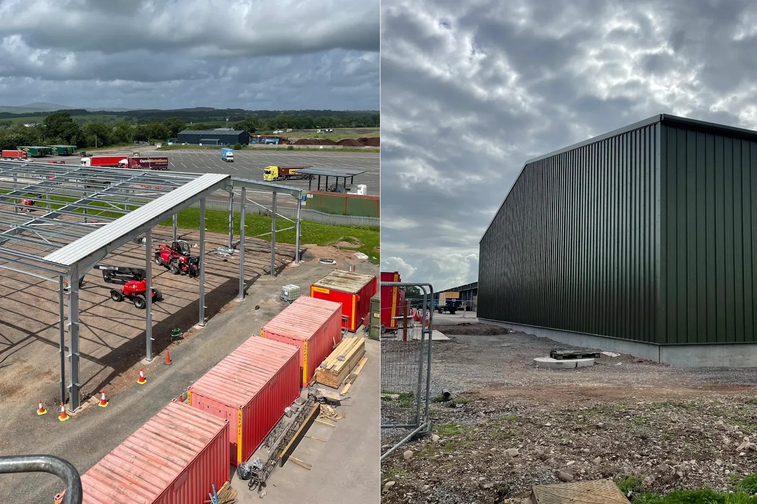 A close-up of welding sparks on a steel beam