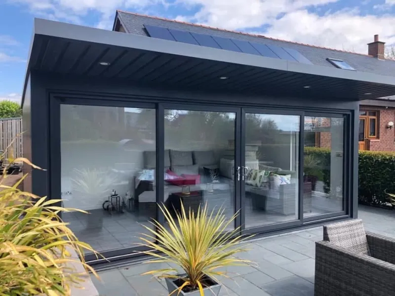 exterior of a home renovation showing garden room